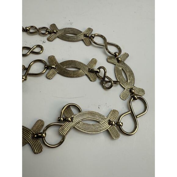 Women's Vintage Chain Link Belt '80s Gold Tone & Heavy Adjusts 26"-36"‎ - Picture 4 of 10